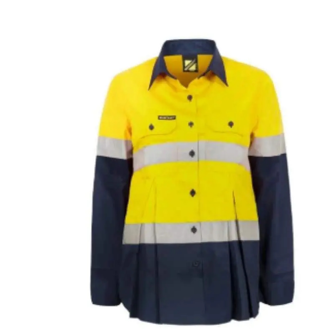 Picture of WorkCraft, Womens, Maternity, Shirt, Long Sleeve, Lightweight, Hi Vis, Two Tone, Vented, Cotton Drill, CSR Reflective Tape